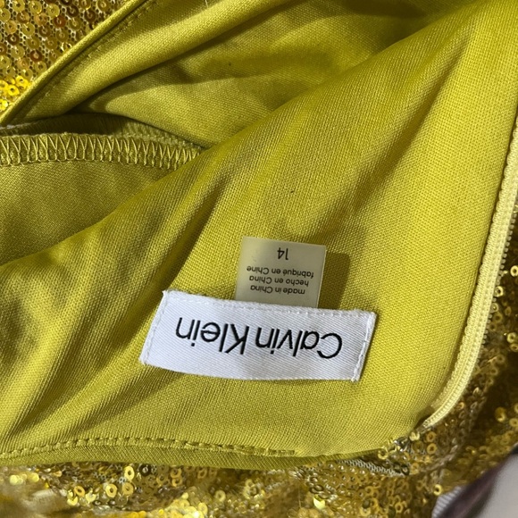 Calvin Klein sequin, gold dress size 14 NWT party formal,Cruise - Picture 12 of 14